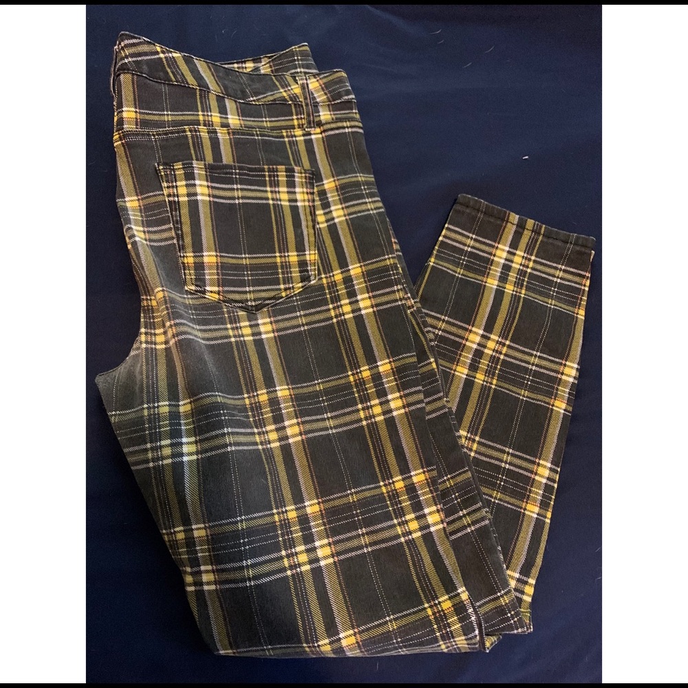 Faded Yellow Plaid Pants